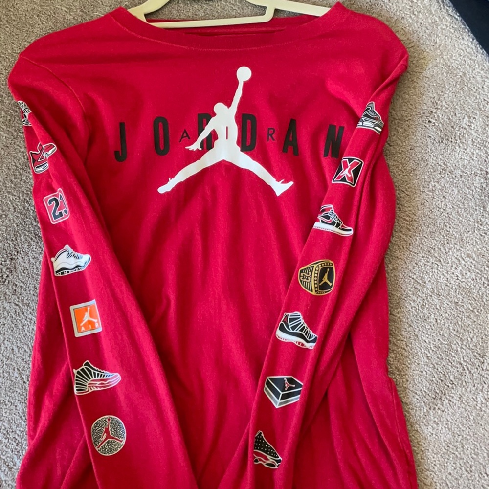 Jordan big boys red long sleeve